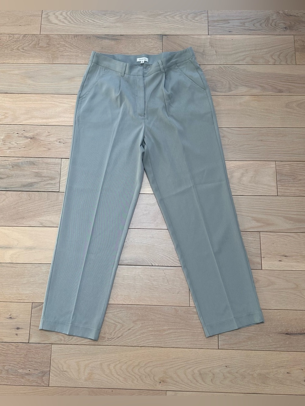 Max Studio Sage Green Straight-Leg Trousers